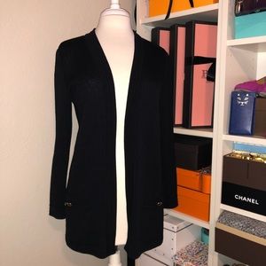 St. John Santana Knit Open Sweater Cardigan